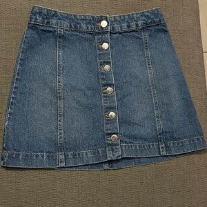 H&M Denim Button-Front Skirt